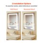 Lighted Medicine Cabinet with 2-Side Mirror 20 x 26 in Recessed Wall Mount