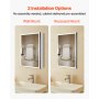Lighted Mirror Medicine Cabinet 20x28" Sensor Light Recessed or Wall Mount