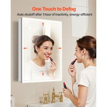 Lighted Mirror Medicine Cabinet 20x28" Sensor Light Recessed or Wall Mount
