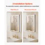 Lighted Mirror Medicine Cabinet 20x28" Bottom Lighting Recessed Wall Mount