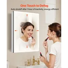 Lighted Mirror Medicine Cabinet 20x28" Bottom Lighting Recessed Wall Mount
