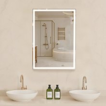Lighted Mirror Medicine Cabinet 20x28" Bottom Lighting Recessed Wall Mount
