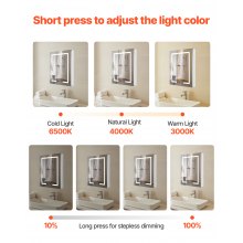 Lighted Medicine Cabinet with HD Mirror 24 x 30 in Recessed or Wall Mount