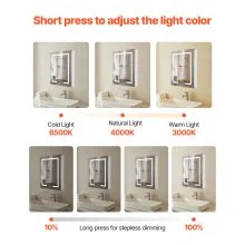Lighted Medicine Cabinet with HD Mirror 24 x 30 in Recessed or Wall Mount