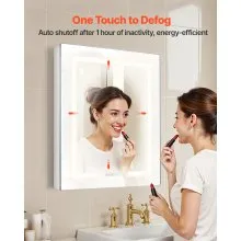 Lighted Medicine Cabinet with HD Mirror 24 x 30 in Recessed or Wall Mount
