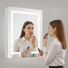 Lighted Medicine Cabinet with HD Mirror 24 x 30 in Recessed or Wall Mount