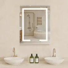 Lighted Medicine Cabinet with HD Mirror 24 x 30 in Recessed or Wall Mount