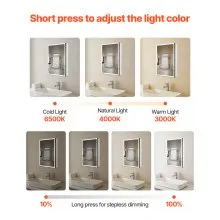 Lighted Medicine Cabinet with Magnifying Mirror 24x32" Recessed Wall Mount