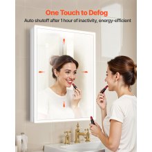 Lighted Medicine Cabinet with Magnifying Mirror 24x32" Recessed Wall Mount