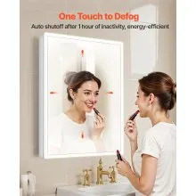 Lighted Medicine Cabinet with Magnifying Mirror 24x32" Recessed Wall Mount