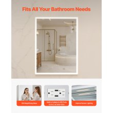 Lighted Medicine Cabinet with Magnifying Mirror 24x32" Recessed Wall Mount
