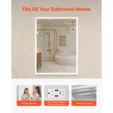 Lighted Medicine Cabinet with Magnifying Mirror 24x32" Recessed Wall Mount
