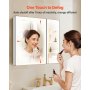Lighted Medicine Cabinet 30 x 28" HD Tempered Glass Mirror Recessed Wall