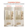 Lighted Medicine Cabinet 30 x 28" HD Tempered Glass Mirror Recessed Wall
