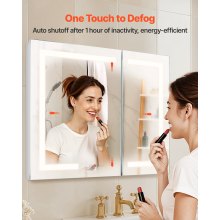 Lighted Medicine Cabinet 36 x 30" HD Tempered Glass Mirror Recessed Wall
