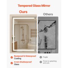 VEVOR Lighted Medicine Cabinet with HD Mirror 3 Color 60 x 80 cm Wall-Mounted