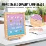 VEVOR Gradient Felt Letter Board, 253x253 mm Felt Message Board, Changeable Sign Boards with 510 Letters, Stand, and Built-in LED Lights, Baby Announcement Sign for Home Classroom Office Decor Wedding
