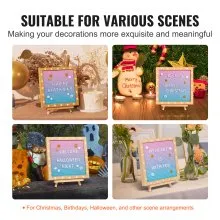 VEVOR Gradient Felt Letter Board, 10"x10" Felt Message Board, Changeable Sign Boards with 510 Letters, Stand, and Built-in LED Lights, Baby Announcement Sign for Home Classroom Office Decor Wedding