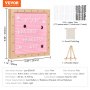 VEVOR Pink Felt Letter Board, 253x253 mm Felt Message Board, Changeable Sign Boards with 510 Letters, Stand, and Built-in LED Lights, Baby Announcement Sign for Home Classroom Office Decor Wedding