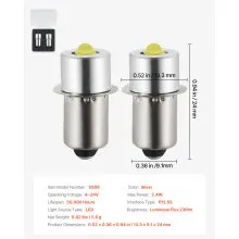 VEVOR LED Flashlight Bulbs P13.5S 4-12 Volt Maglight LED Bulbs for Flashlights