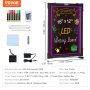 VEVOR Tableau d'écriture de messages LED, tableau noir effaçable éclairé de 40,6 x 30,5 cm, tableau de menu effet néon, planche à dessin avec 8 marqueurs de craie fluorescentes et télécommande, pour la maison, la boutique de mariage