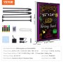 VEVOR LED Message Writing Board 81.3x61 cm Illuminated Erasable Lighted Chalkboard