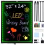 VEVOR LED Message Writing Board, 32"x24" Illuminated Erasable Lighted Chalkboard, Neon Effect Menu Sign Board, Drawing Board with 8 Fluorescent Chalk Markers and Remote Control, for Home Wedding Shop