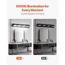 4-Light LED Modern Bathroom Vanity Light Fixtures 25.59-Inch Wall Light Fixtures