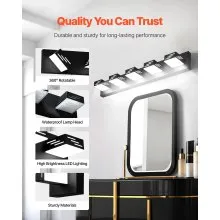 5-Light LED Modern Bathroom Vanity Light Fixtures 33.46-Inch Wall Light Fixtures