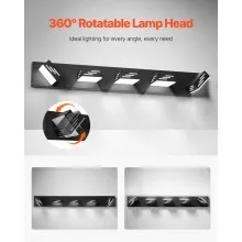 5-Light LED Modern Bathroom Vanity Light Fixtures 33.46-Inch Wall Light Fixtures