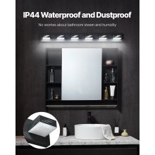 6-Light LED Modern Bathroom Vanity Light Fixtures 40.35-Inch Wall Light Fixtures