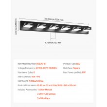 6-Light LED Modern Bathroom Vanity Light Fixtures 40.35-Inch Wall Light Fixtures