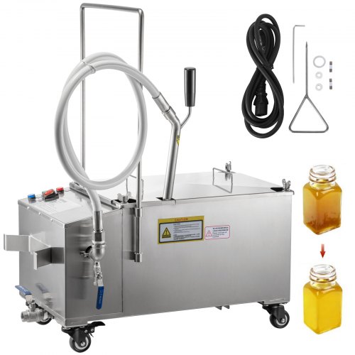 VEVOR Mobile Fryer Filter, 116 LBS/58 L/15.32 Gal Capacity, 300W Oil Filtration System with 5 L/min Flow Rate, Frying Oil Filtering System with 10 L/min Pump Wheels Oil Hose, 110V/60Hz