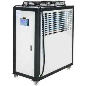 VEVOR Air Cooled Water Chiller 5 Ton Portable, 5Hp 53L Tank Industrial Chiller, Finned Condenser w/Micro-Computer Control, 15KW Cooling Capacity Stainless Steel Tank Chiller Machine for Cooling Water | VEVOR US