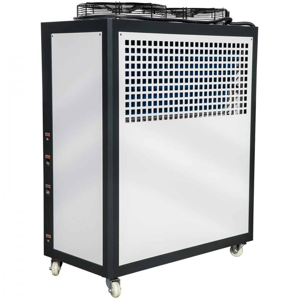 VEVOR Air Cooled Water Chiller 5 Ton Portable, 5Hp 53L Tank Industrial Chiller, Finned Condenser w/Micro-Computer Control, 15KW Cooling Capacity Stainless Steel Tank Chiller Machine for Cooling Water