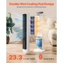 40" Oscillating Tower Fan 24H Timer 23.3 ft/s High Velocity with Remote Control
