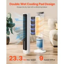 40" Oscillating Tower Fan 24H Timer 23.3 ft/s High Velocity with Remote Control