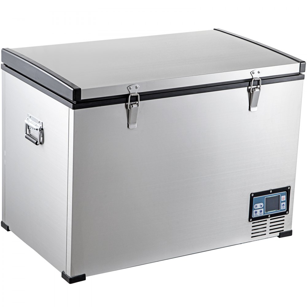 Vevor 4 Cu.ft. Chest Freezer Silver Deep Freezer Portable One Doors W/ Basket