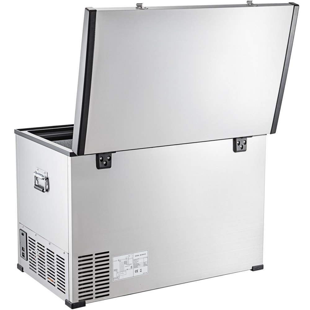 Vevor 4 Cu.ft. Chest Freezer Silver Deep Freezer Portable One Doors W/ Basket