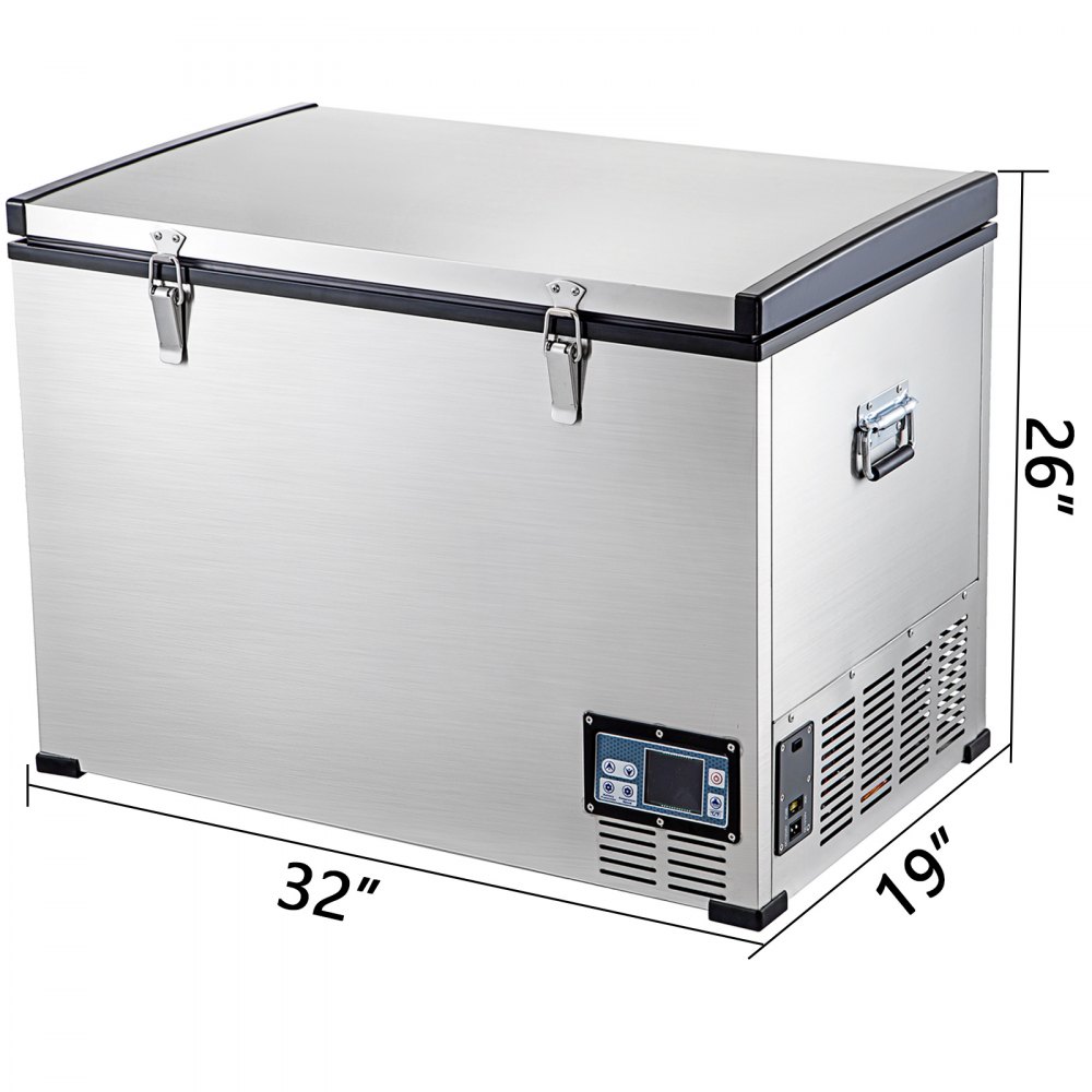Vevor 4 Cu.ft. Chest Freezer Silver Deep Freezer Portable One Doors W/ Basket