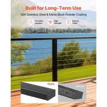 6.5ft Stainless Steel Handrail Rectangular Top Stair Railing for Outdoor