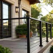 6.5ft Stainless Steel Handrail Rectangular Top Stair Railing for Outdoor