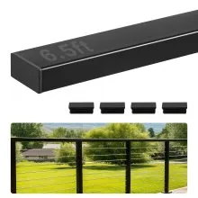 6.5ft Stainless Steel Handrail Rectangular Top Stair Railing for Outdoor
