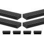 VEVOR 4 Pack 198 cm Stainless Steel Handrail, Rectangular Top Stair Deck Hand Rail for Outdoor/Indoor Steps with End Cap,Matte Black Coating Adjustable Metal Stair Rail for Cable Railing Kit