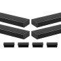 VEVOR 4 Pack 198 cm Stainless Steel Handrail, Rectangular Top Stair Deck Hand Rail for Outdoor/Indoor Steps with End Cap,Matte Black Coating Adjustable Metal Stair Rail for Cable Railing Kit