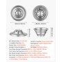 VEVOR 17-Inch Wheel Simulators 8 Lug Stainless Steel Front and Rear Wheel, Fit for 2003-2021 Dodge Ram 3500 Dually Truck Models, 5 Hand Holes, Mirror Polished Finish, Bolt On Hubcaps Covers, 4pcs