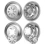 VEVOR 17-Inch Wheel Simulators 8 Lug Stainless Steel Front and Rear Wheel, Fit for 2003-2021 Dodge Ram 3500 Dually Truck Models, 5 Hand Holes, Mirror Polished Finish, Bolt On Hubcaps Covers, 4pcs