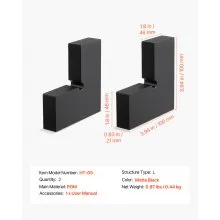 2 Pack Corner Connectors for Handrail Extension for Cable Railing POM