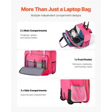 Rolling Laptop Bag 17.3 Inch Wheeled Computer Bag for Work Travel Women Men