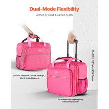 Rolling Laptop Bag 17.3 Inch Wheeled Computer Bag for Work Travel Women Men